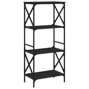 vidaXL B&uuml;cherregal 4 B&ouml;den Schwarz 59x35x132 cm Holzwerkstoff