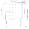 vidaXL Kopfteil mit Ohren Schwarz 83x23x118/128 cm Samt