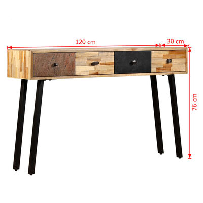 vidaXL Konsolentisch Recyceltes Teak Massiv 120 x 30 x 76 cm