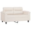 vidaXL 2-Sitzer-Sofa mit Kissen Beige 120 cm Mikrofasergewebe