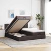 vidaXL Ottoman-Bett mit Matratzen Dunkelbraun 200x200 cm Stoff