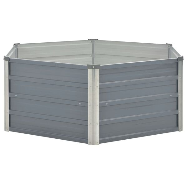 vidaXL Hochbeet 129 x 129 x 45 cm Verzinkter Stahl Grau