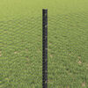 vidaXL Zaun mit Pfosten Grau 0,8 x 10 m Stahl und PVC