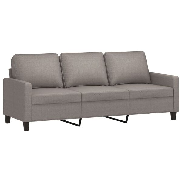 vidaXL 3-tlg. Sofagarnitur mit Kissen Taupe Stoff