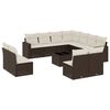 vidaXL 12-tlg. Garten-Sofagarnitur mit Kissen Braun Poly Rattan