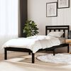 vidaXL Massivholzbett Schwarz 75x190 cm