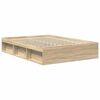vidaXL Bettgestell Sonoma-Eiche 135x190 cm