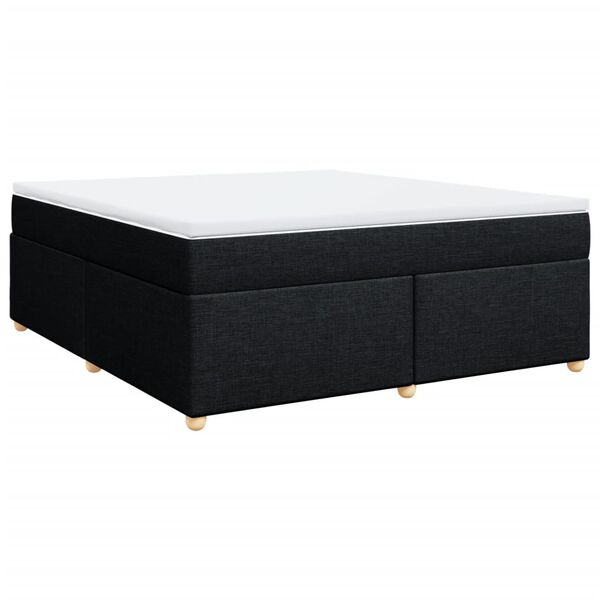 vidaXL Boxspringbett mit Matratze Schwarz 180x200 cm Stoff