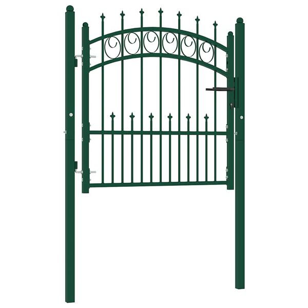 vidaXL Zauntor Emmen mit Spikes Stahl 104 x 97 cm Gr&uuml;n