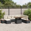 vidaXL Garten-Sofa-Set mit Speicher 9 pcs Schwarz Poly Rattan