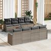 vidaXL Gartensofa-set mit Speicher 9 pcs Grau Poly-Rattan