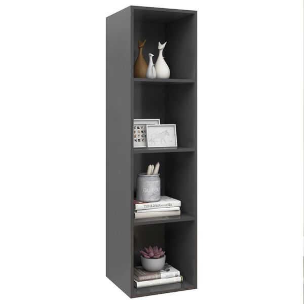 vidaXL TV-Wandschrank Grau 37x37x142,5 cm Holzwerkstoff