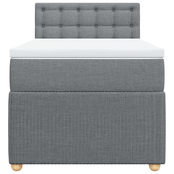 vidaXL Boxspringbett mit Matratze Hellgrau 80x200 cm Stoff
