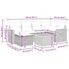 vidaXL 7-tlg. Garten-Sofagarnitur mit Kissen Grau Poly Rattan