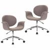 vidaXL Esszimmerst&uuml;hle 2 Stk. Drehbar Taupe Stoff