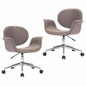 vidaXL Esszimmerst&uuml;hle 2 Stk. Drehbar Taupe Stoff