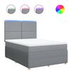 vidaXL Boxspringbett mit Matratze Hellgrau 140x190 cm Stoff