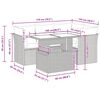vidaXL 5-tlg. Garten-Sofagarnitur mit Kissen Beige Poly Rattan