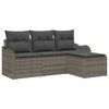 vidaXL Gartensofa-set mit Speicher 4 pcs Grau Poly-Rattan
