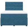 vidaXL Boxspringbett mit Matratze Dunkelblau 140x200 cm Samt