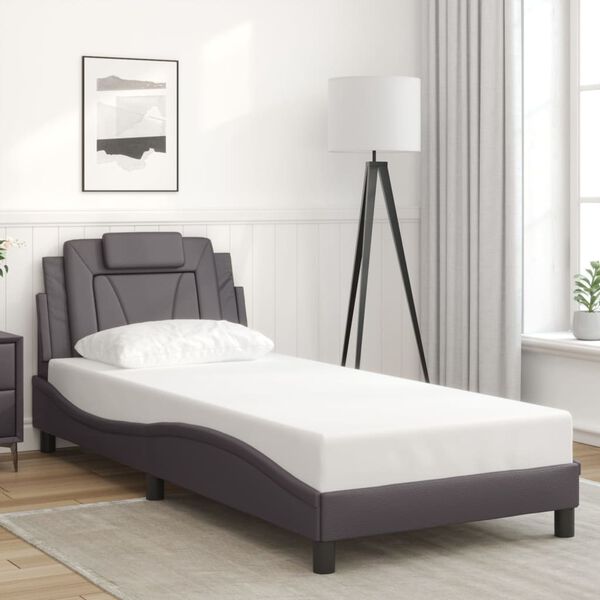 vidaXL Bettgestell "Viana" mit LED ohne Matratze Grau 80x200 cm