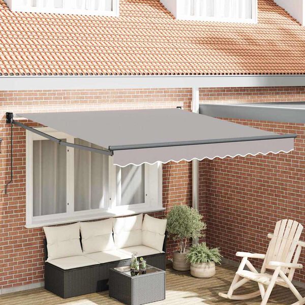 vidaXL Markise Hellgrau 3 x 2,5 m Polyester und Metall