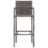 vidaXL 7-tlg. Gartenbar-Set Grau Massivholz Akazie und Poly Rattan