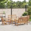 vidaXL Gartensofa-set 5 pcs Natur Massivholz Teak