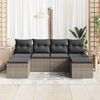 vidaXL Sofa Set 6 pcs Grau Poly-Rattan