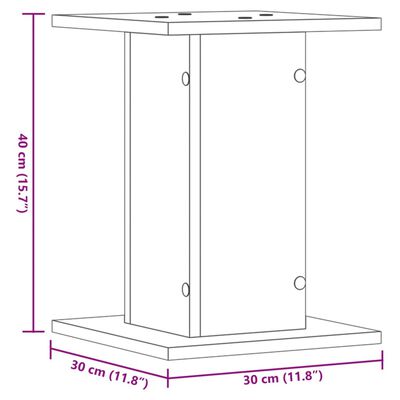 vidaXL Lautsprecherständer 2 Stk. Grau Sonoma 30x30x40cm Holzwerkstoff