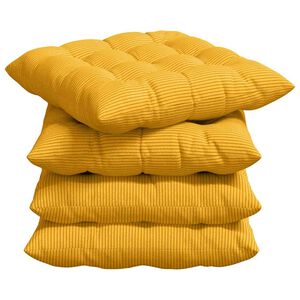 vidaXL Sitzkissen 4 pcs Helles Gelb 40 x 40 x 6 cm Cordstoff