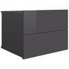 vidaXL Nachttische 2 Stk. Hochglanz-Grau 40x30x30 cm Holzwerkstoff