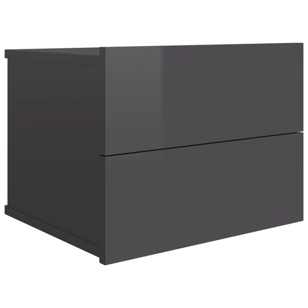 vidaXL Nachttische 2 Stk. Hochglanz-Grau 40x30x30 cm Holzwerkstoff