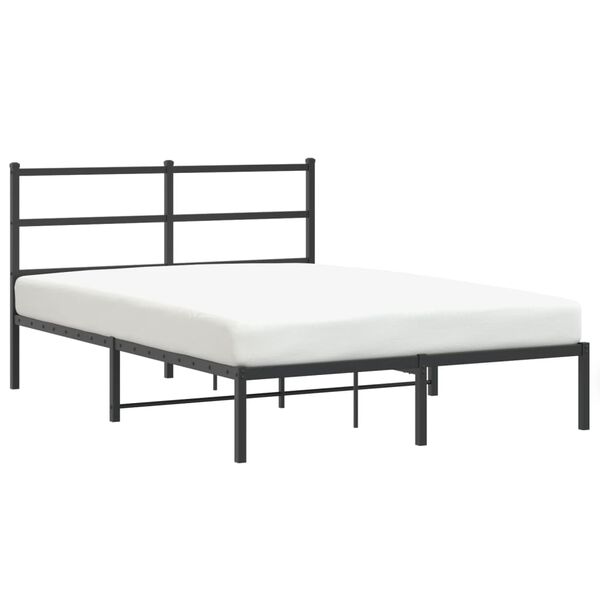 vidaXL Bettgestell mit Kopfteil Metall Schwarz 140x190 cm