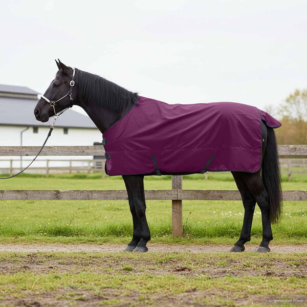 vidaXL Pferdedecke Dunkelgr&uuml;n und Schwarz 95 cm Polyester