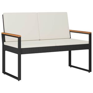 vidaXL Bank Outdoor 2 -Seater 107 x 61 x 80 cm Poly-Rattan Rechteckig