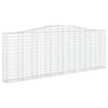 vidaXL Gabione mit Hochbogen 400x30x140/160 cm Verzinktes Eisen