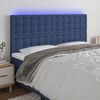 vidaXL LED Kopfteil Blau 160x5x118/128 cm Stoff