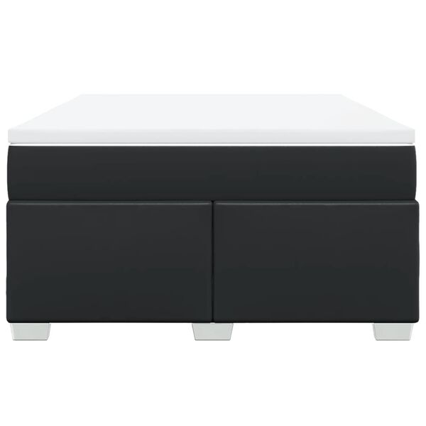 vidaXL Boxspringbett mit Matratze Schwarz 140x190 cm Kunstleder