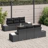 vidaXL Garten-Sofa-Set 7 pcs Schwarz