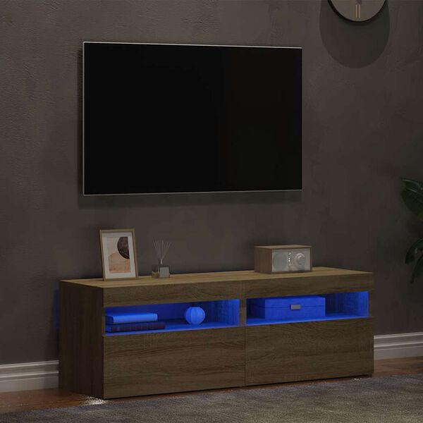 vidaXL TV-Schr&auml;nke LED-Leuchten 2 Stk. Sonoma-Eiche 60x35x40 cm