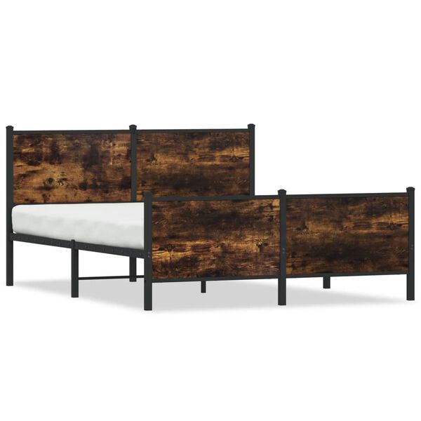 vidaXL Metallbett ohne Matratze R&auml;uchereiche 137x190 cm