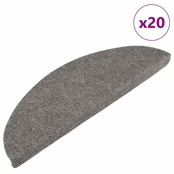 vidaXL Stufenmatten Selbstklebend 20 Stk. Grau 56x17x3 cm