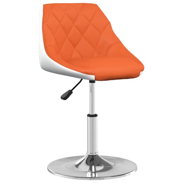 vidaXL Esszimmerst&uuml;hle 4 Stk. Drehbar Orange und Wei&szlig; Kunstleder