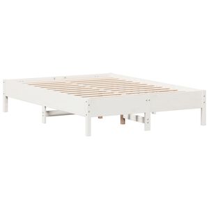 vidaXL Massivholzbett ohne Matratze Wei&szlig; 135x190 cm Kiefernholz