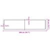 vidaXL Wandregal Dunkelbraun 200x50x(2-6)cm Massivholz Eiche Behandelt