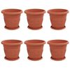 vidaXL Blument&ouml;pfe 6 pcs Ziegelrot &Oslash; 26 x 21,5 cm Kunststoff