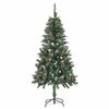 vidaXL Künstlicher Weihnachtsbaum mit Beleuchtung Kugeln Zapfen 150 cm