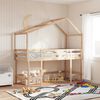 vidaXL Hochbett mit Leiter und Dach 90x190 cm Massivholz Kiefer