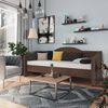 vidaXL Tagesbett mit Matratze USB Dunkelbraun Stoff 90x200 cm